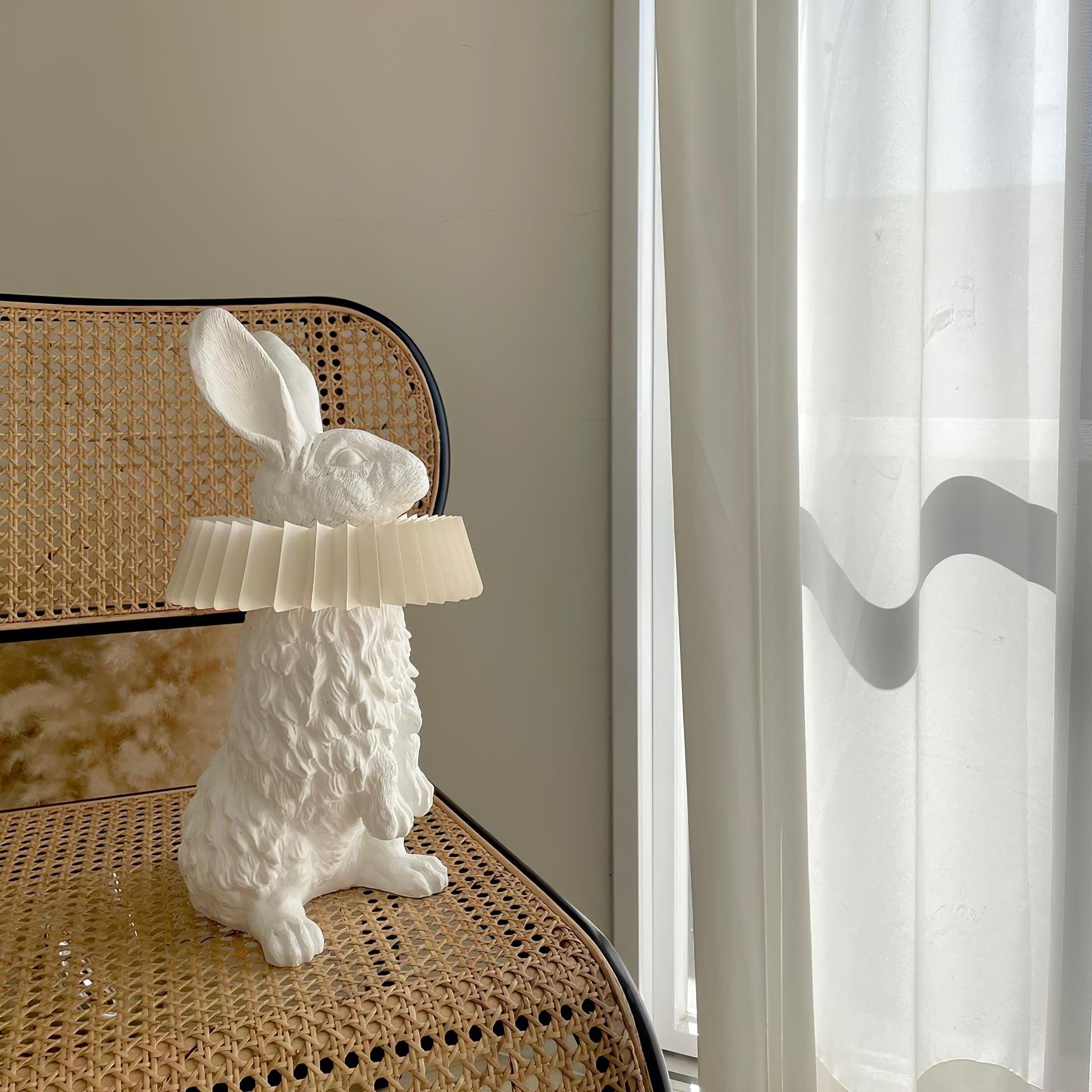 Rabbit White Resin Table Lamp