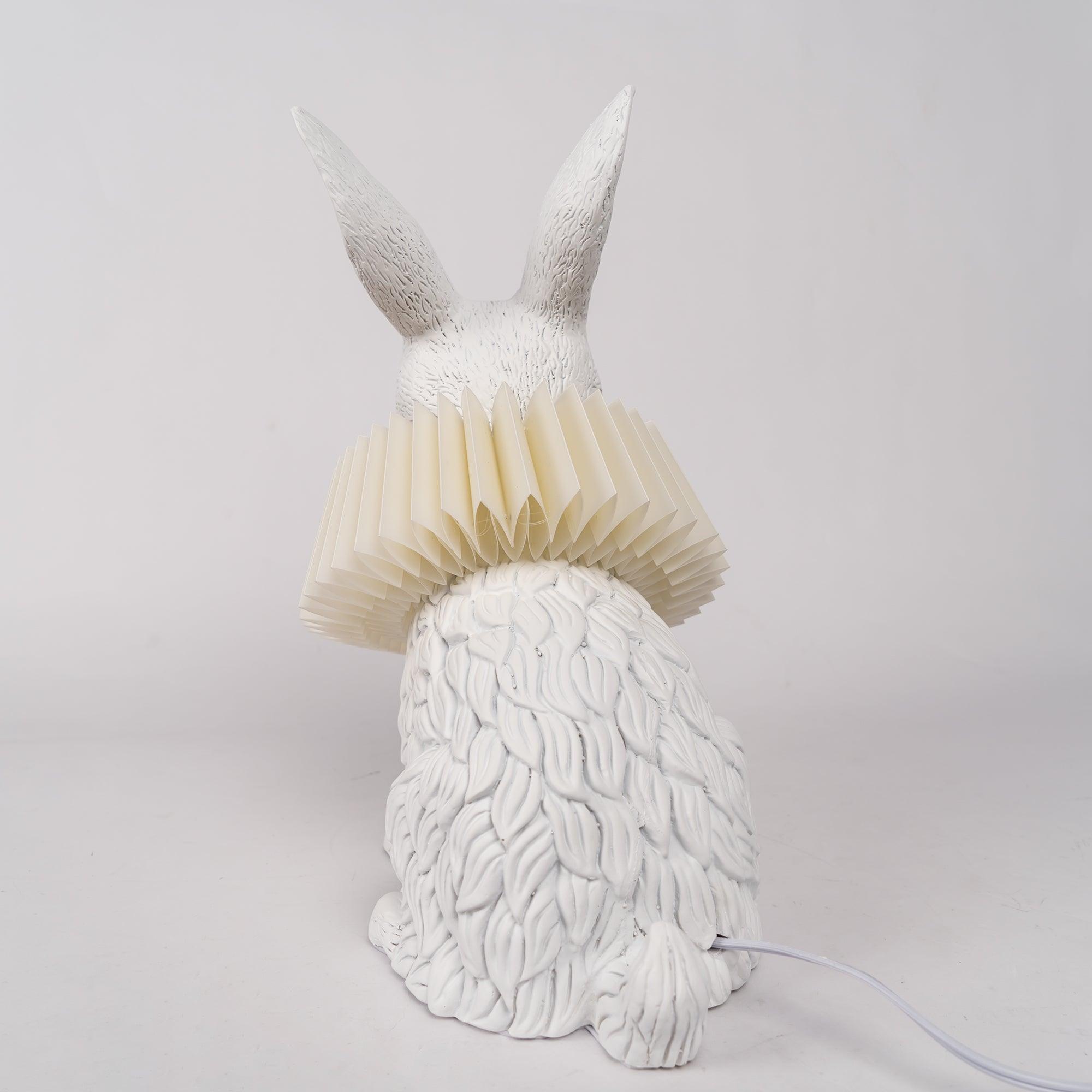 Rabbit White Resin Table Lamp