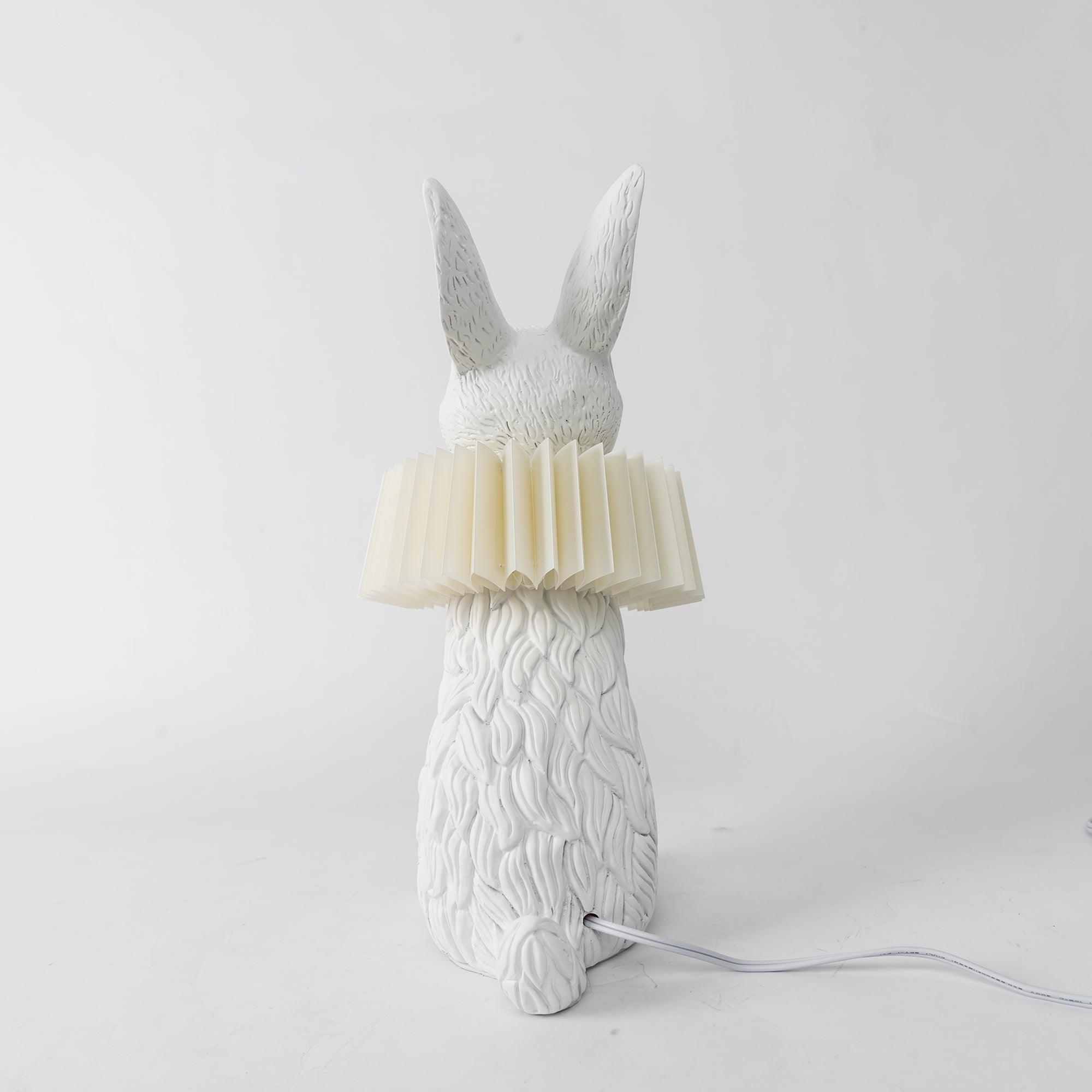 Rabbit White Resin Table Lamp