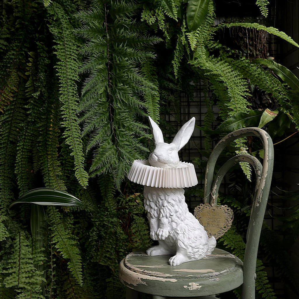 Rabbit White Resin Table Lamp