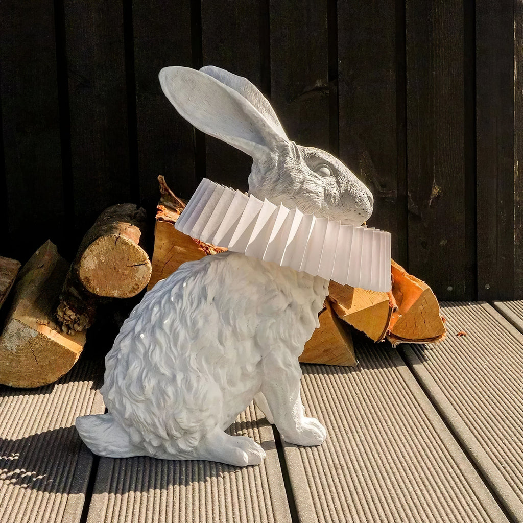 Rabbit White Resin Table Lamp