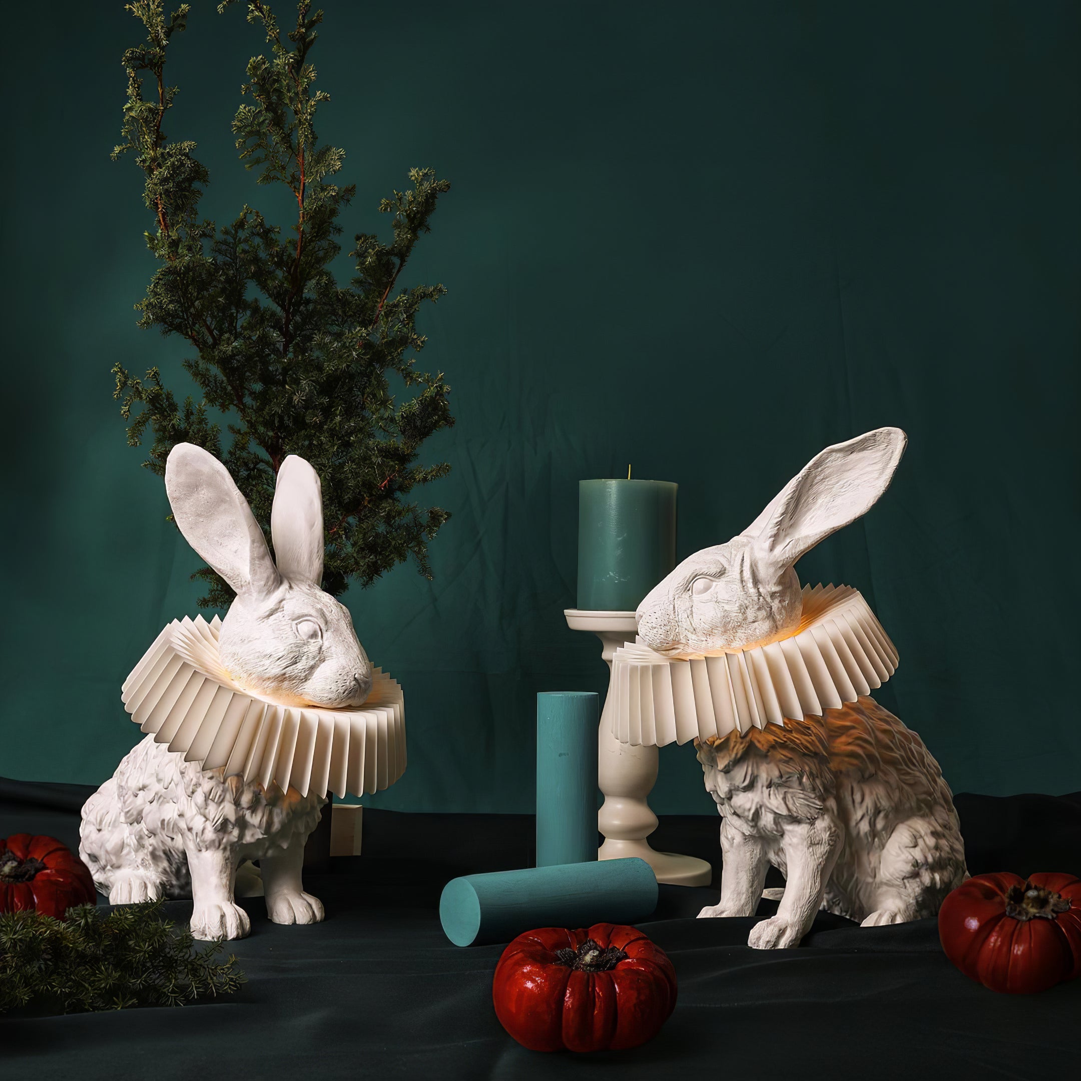 Rabbit White Resin Table Lamp