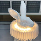 Rabbit White Resin Table Lamp