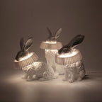 Rabbit White Resin Table Lamp