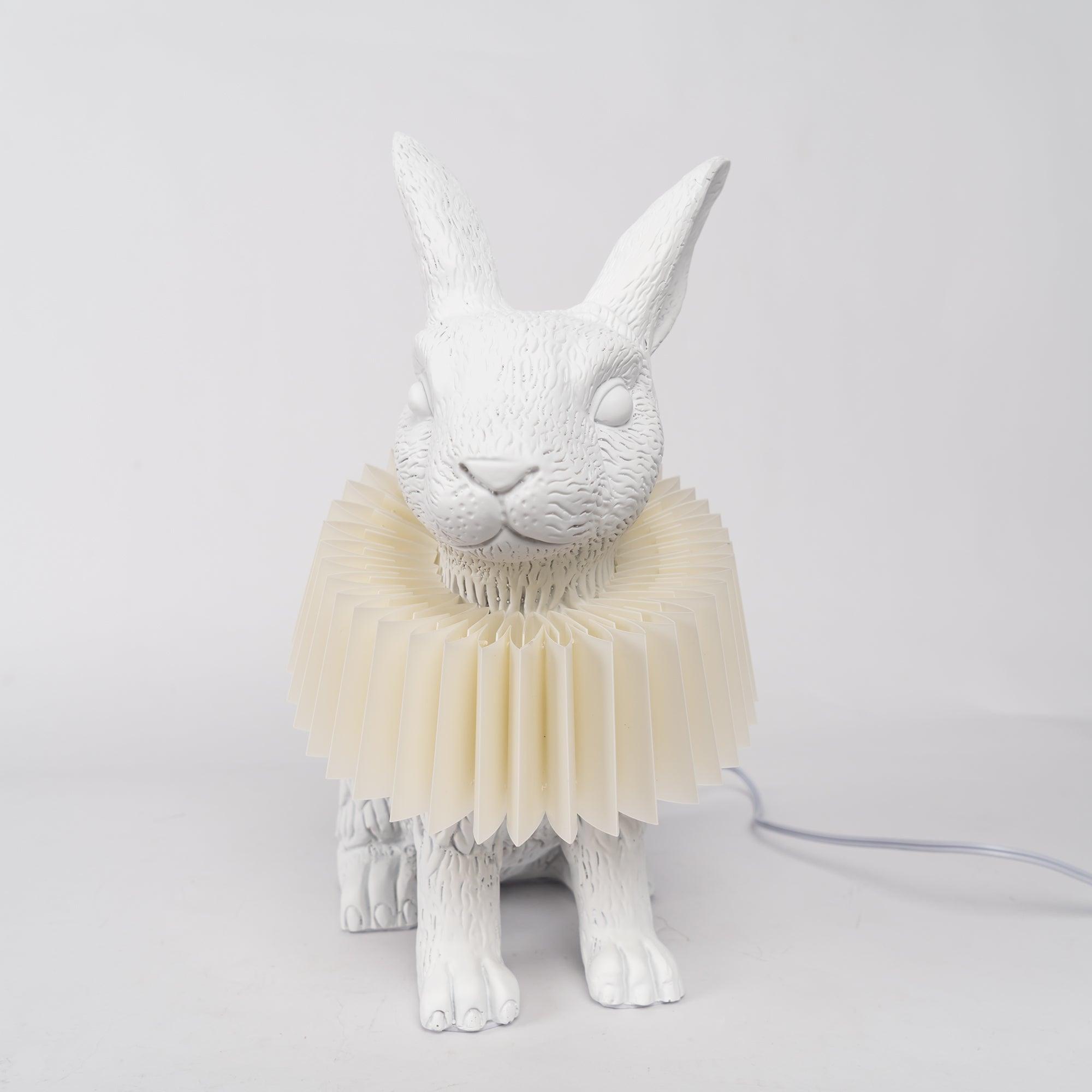 Rabbit White Resin Table Lamp