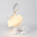 Rabbit White Resin Table Lamp