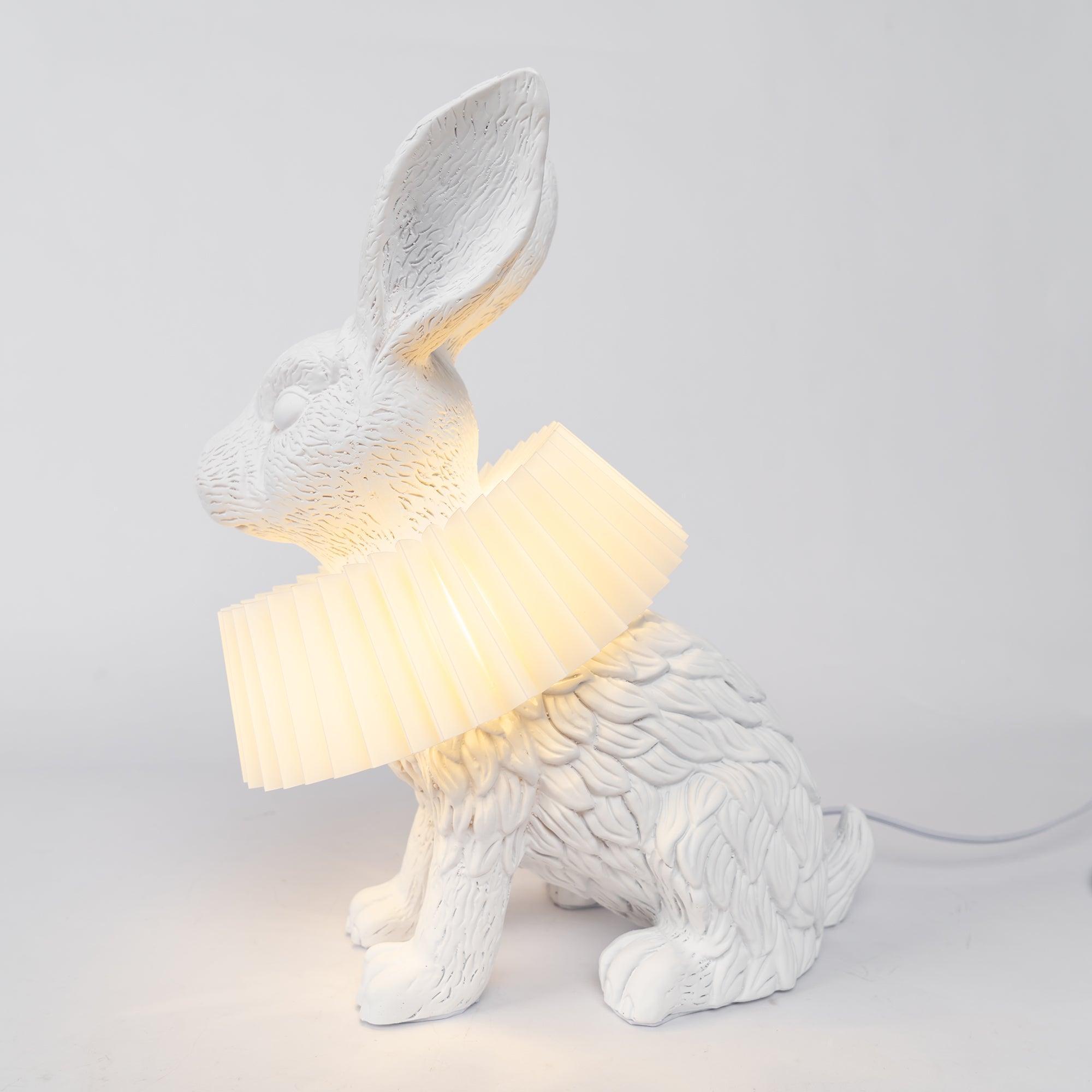 Rabbit White Resin Table Lamp