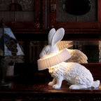 Rabbit White Resin Table Lamp