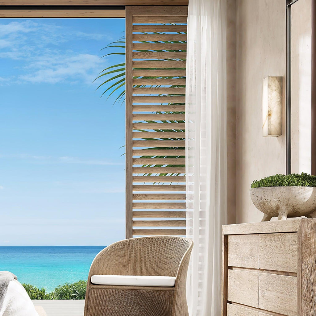 Rectangular Alabaster Wall Sconce