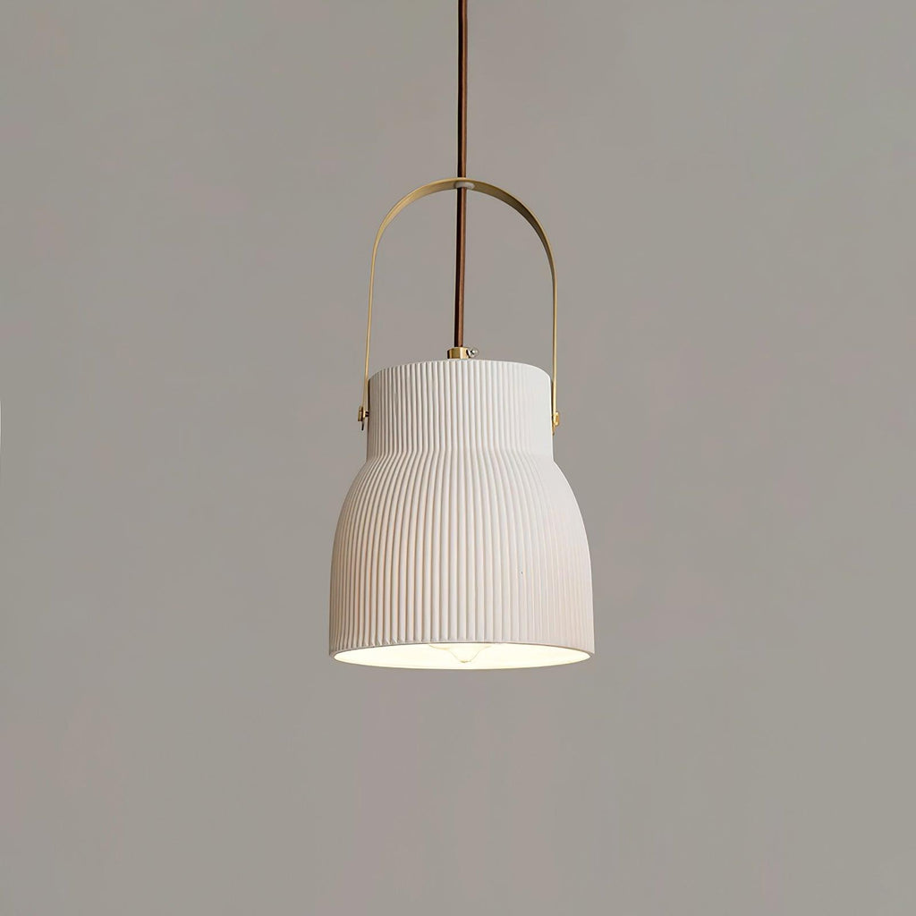 Ribbed Ceramic Pendant Lamp