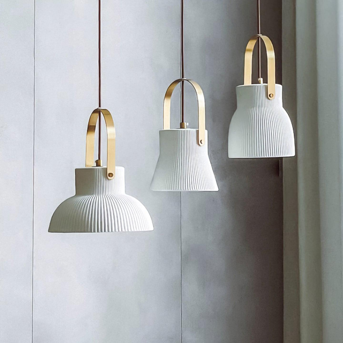 Ribbed Ceramic Pendant Lamp