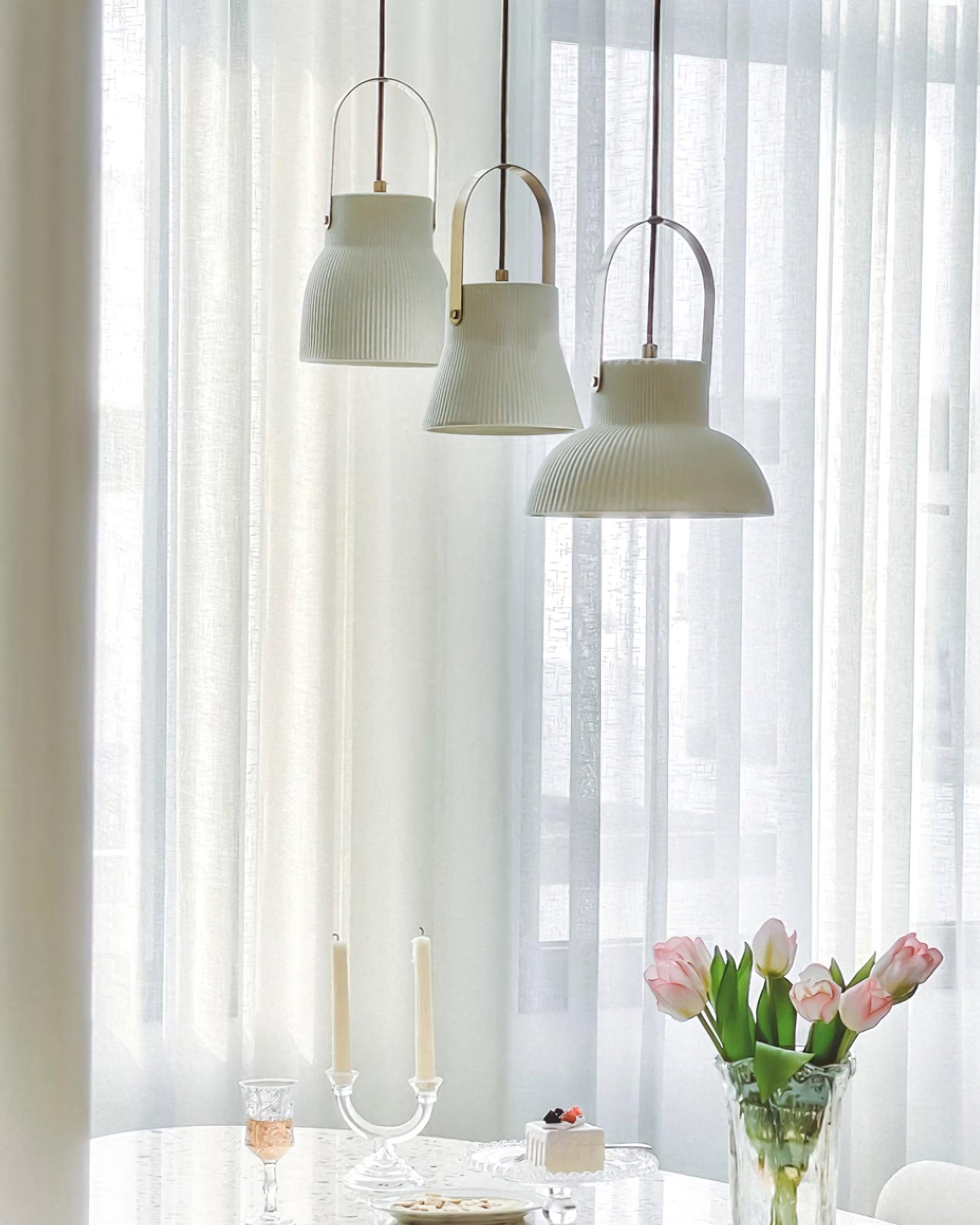 Ribbed Ceramic Pendant Lamp