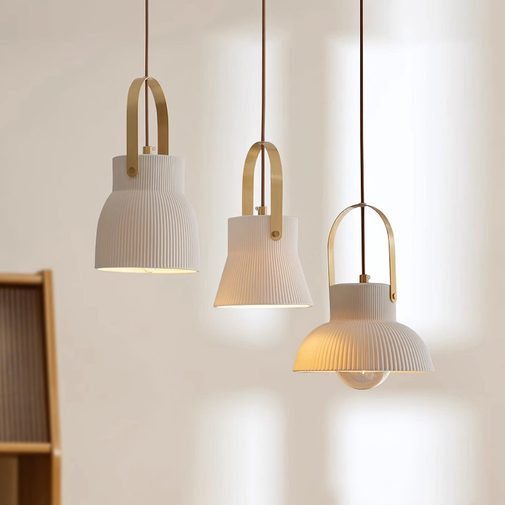 Ribbed Ceramic Pendant Lamp
