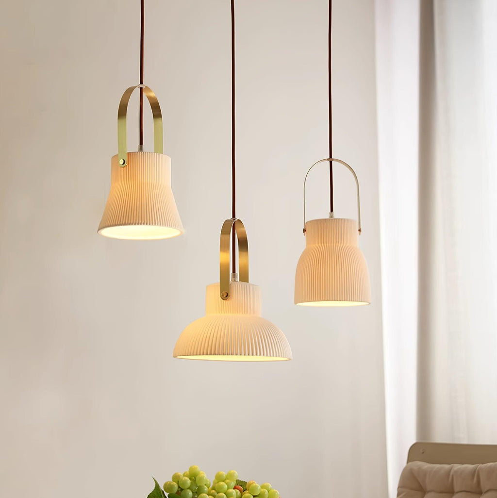 Ribbed Ceramic Pendant Lamp