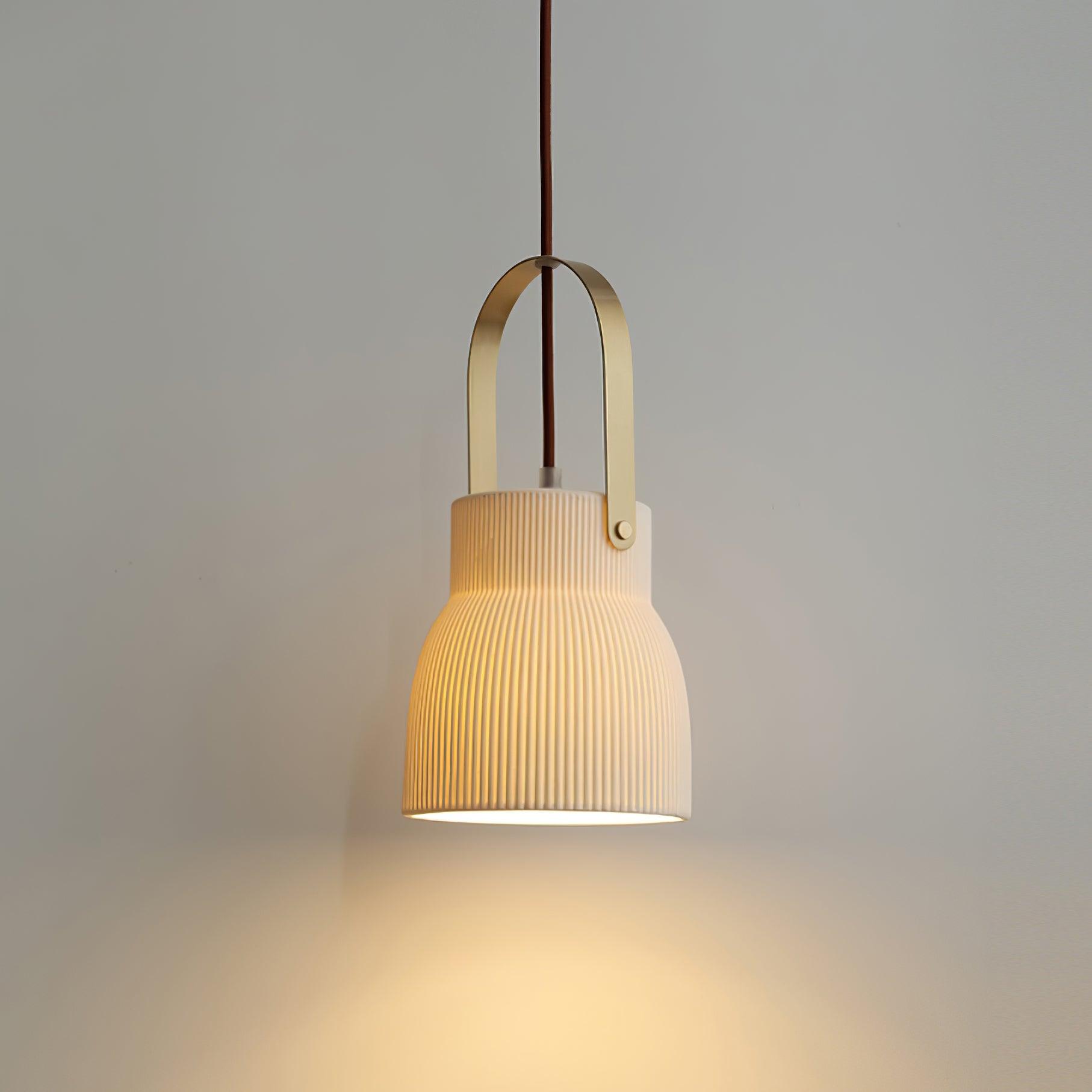 Ribbed Ceramic Pendant Lamp