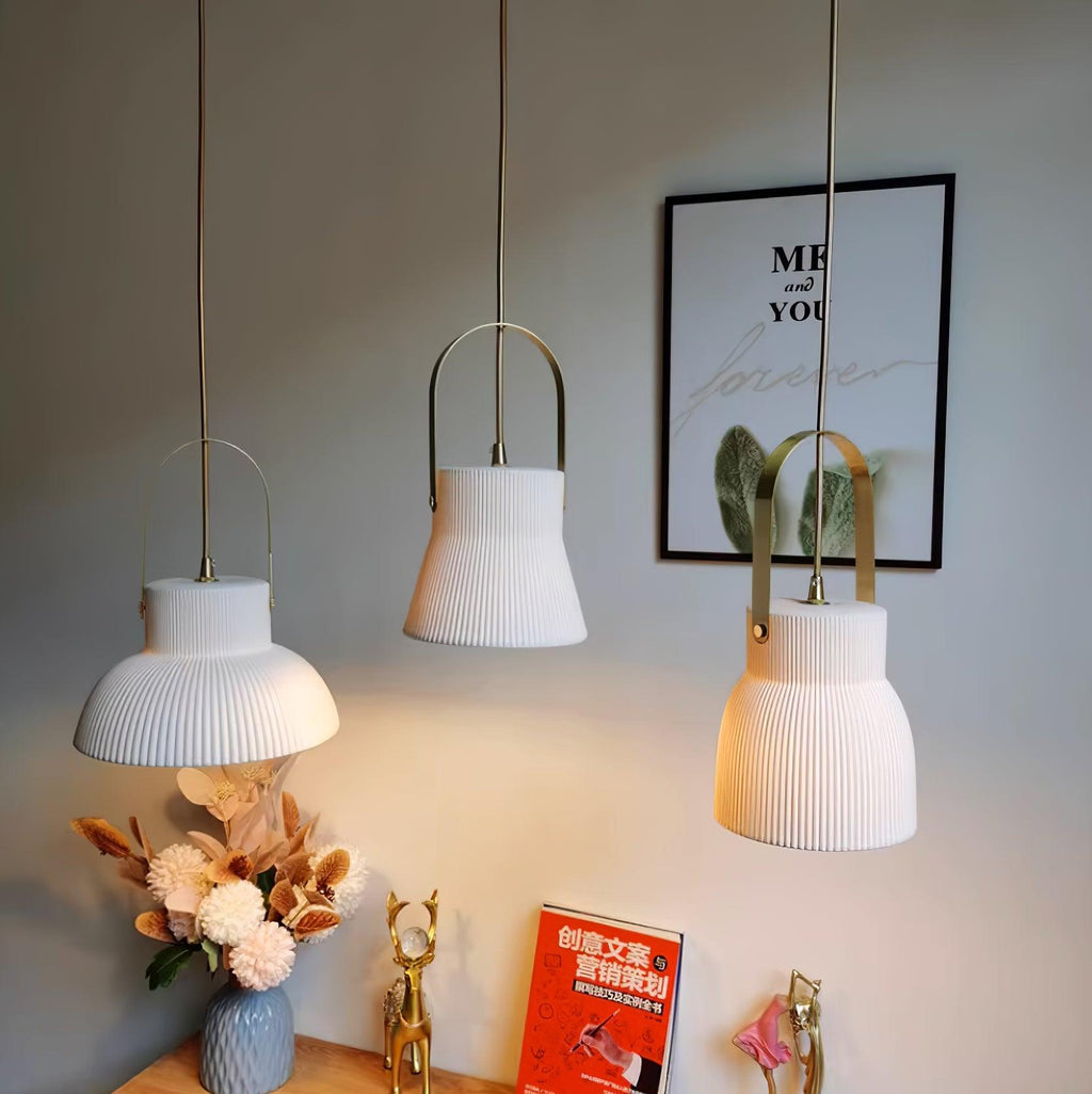 Ribbed Ceramic Pendant Lamp