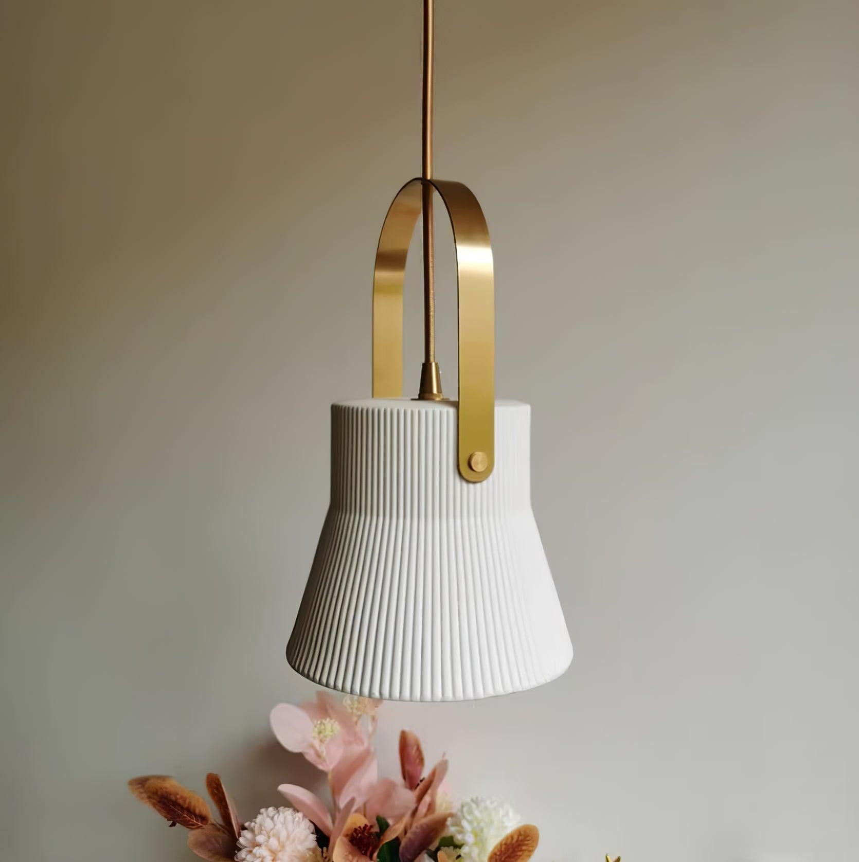 Ribbed Ceramic Pendant Lamp