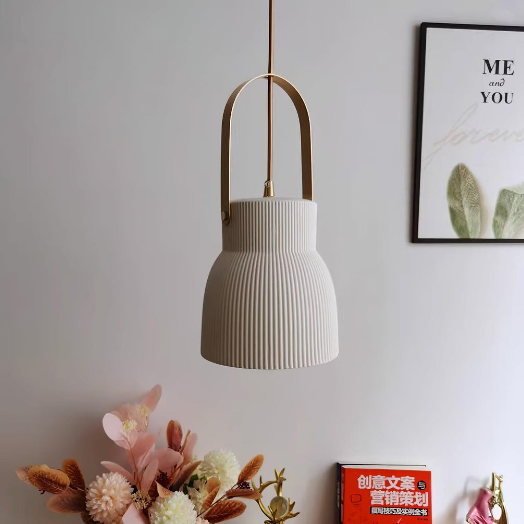 Ribbed Ceramic Pendant Lamp