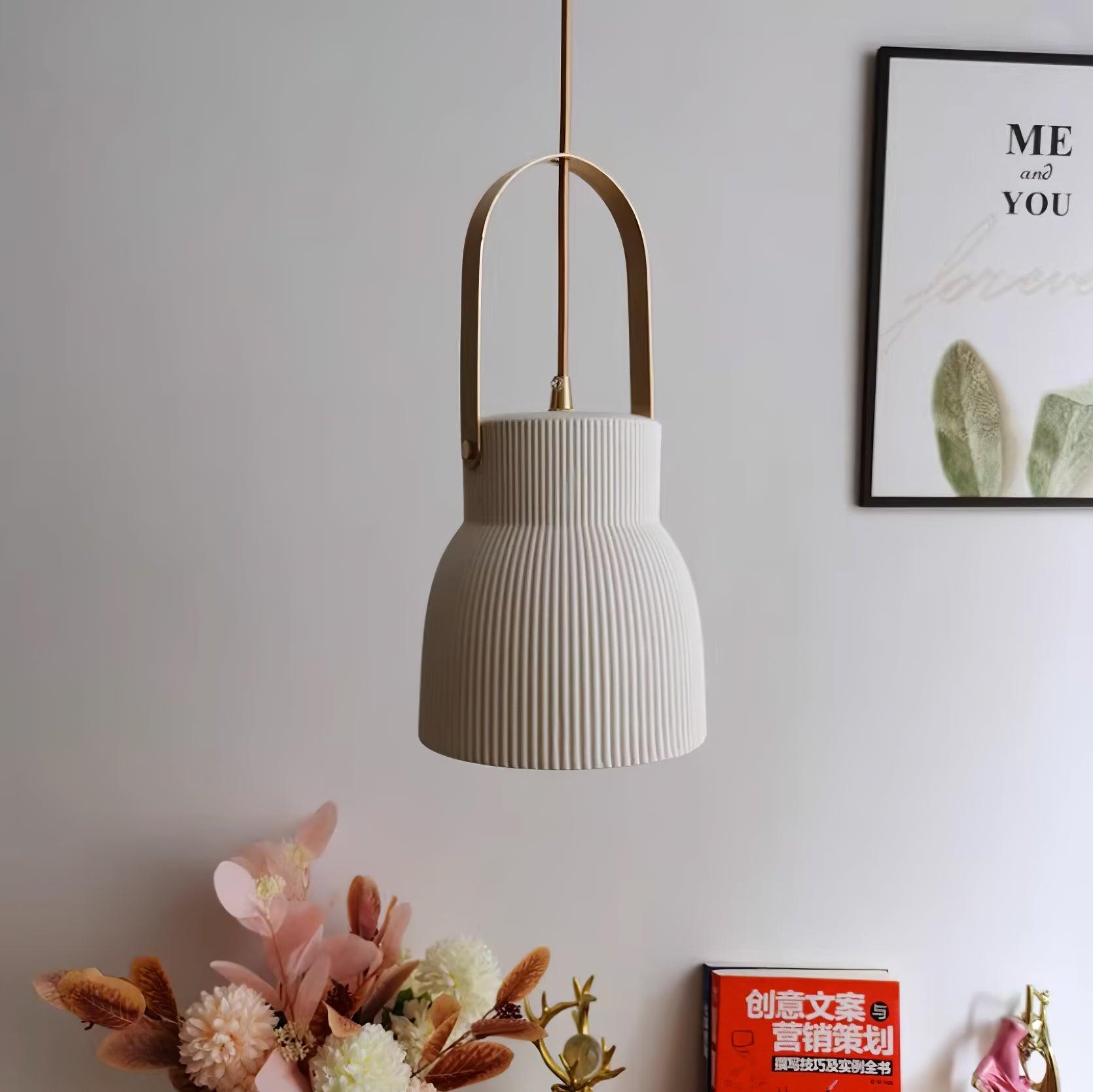 Ribbed Ceramic Pendant Lamp