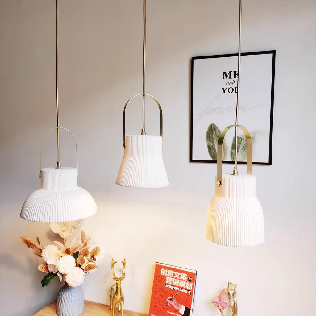 Ribbed Ceramic Pendant Lamp