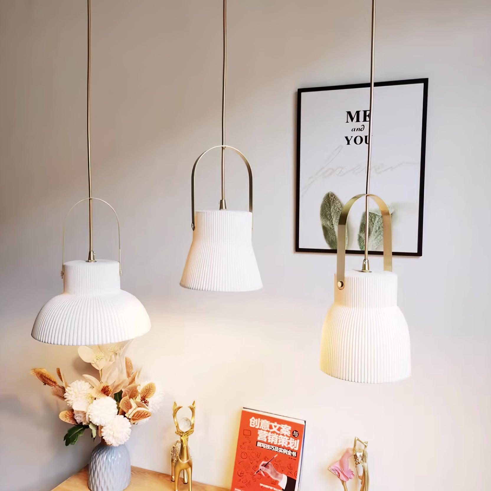 Ribbed Ceramic Pendant Lamp