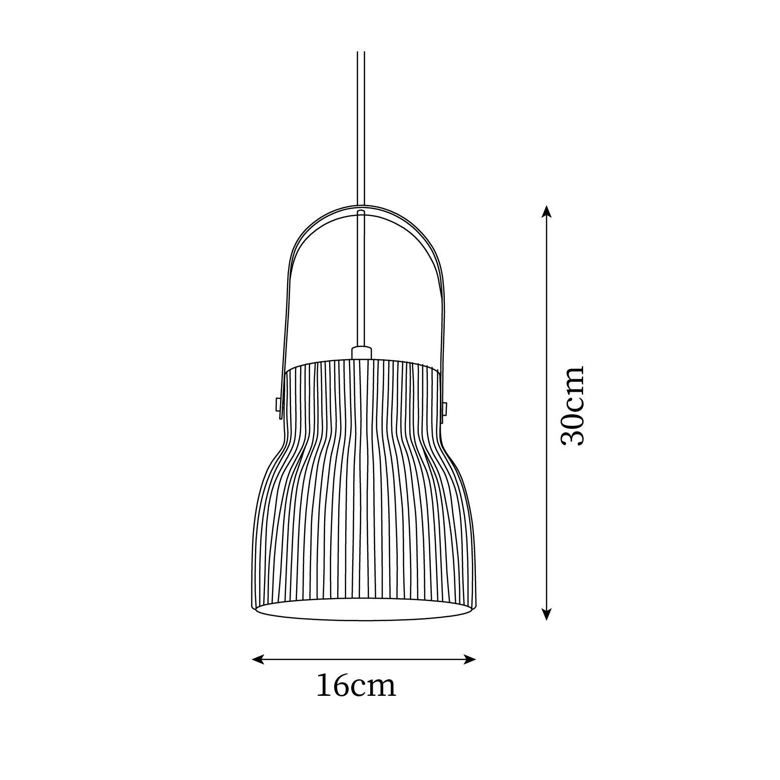 Ribbed Ceramic Pendant Lamp