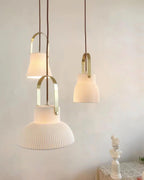 Ribbed Ceramic Pendant Lamp