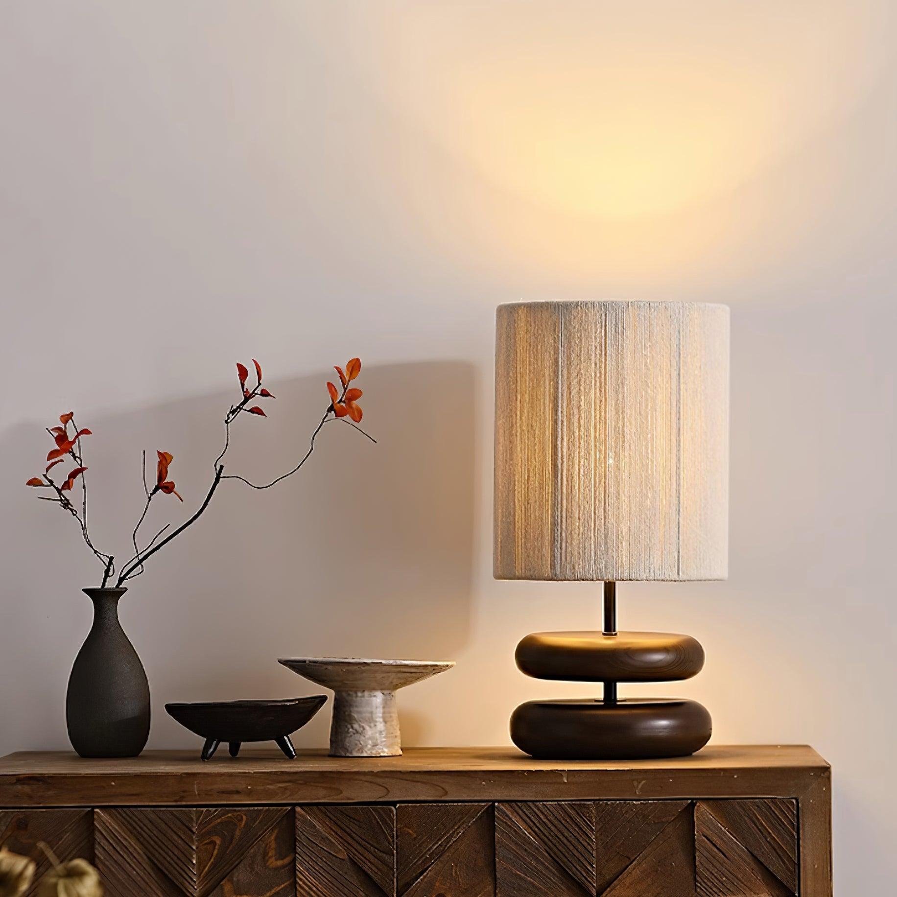 Wooden Modern Bedroom Table Lamp