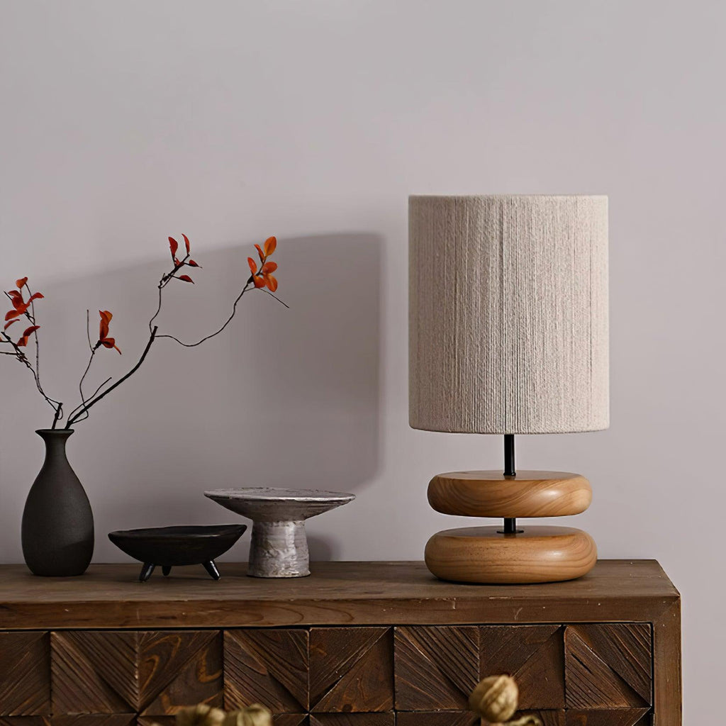 Wooden Modern Bedroom Table Lamp
