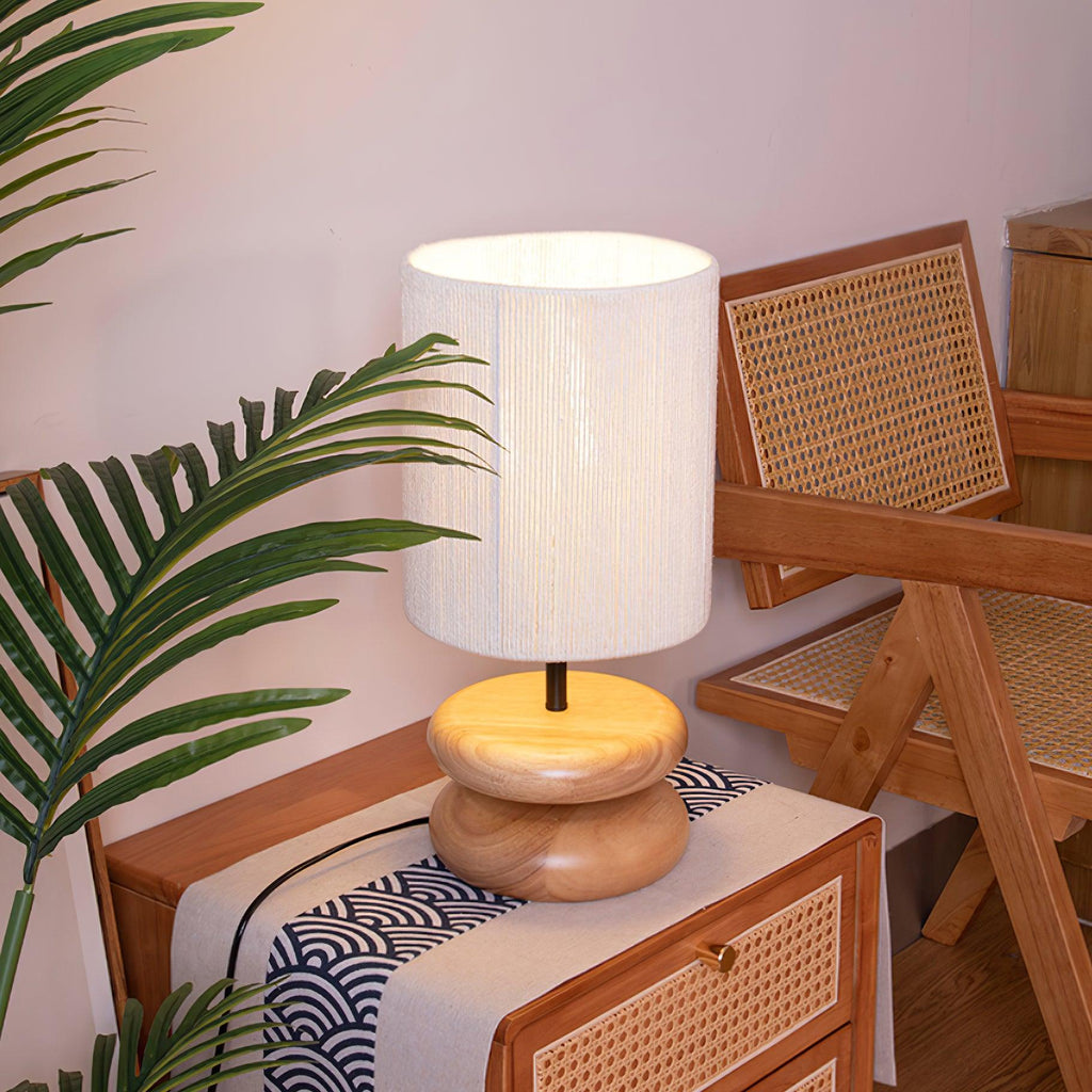 Wooden Modern Bedroom Table Lamp
