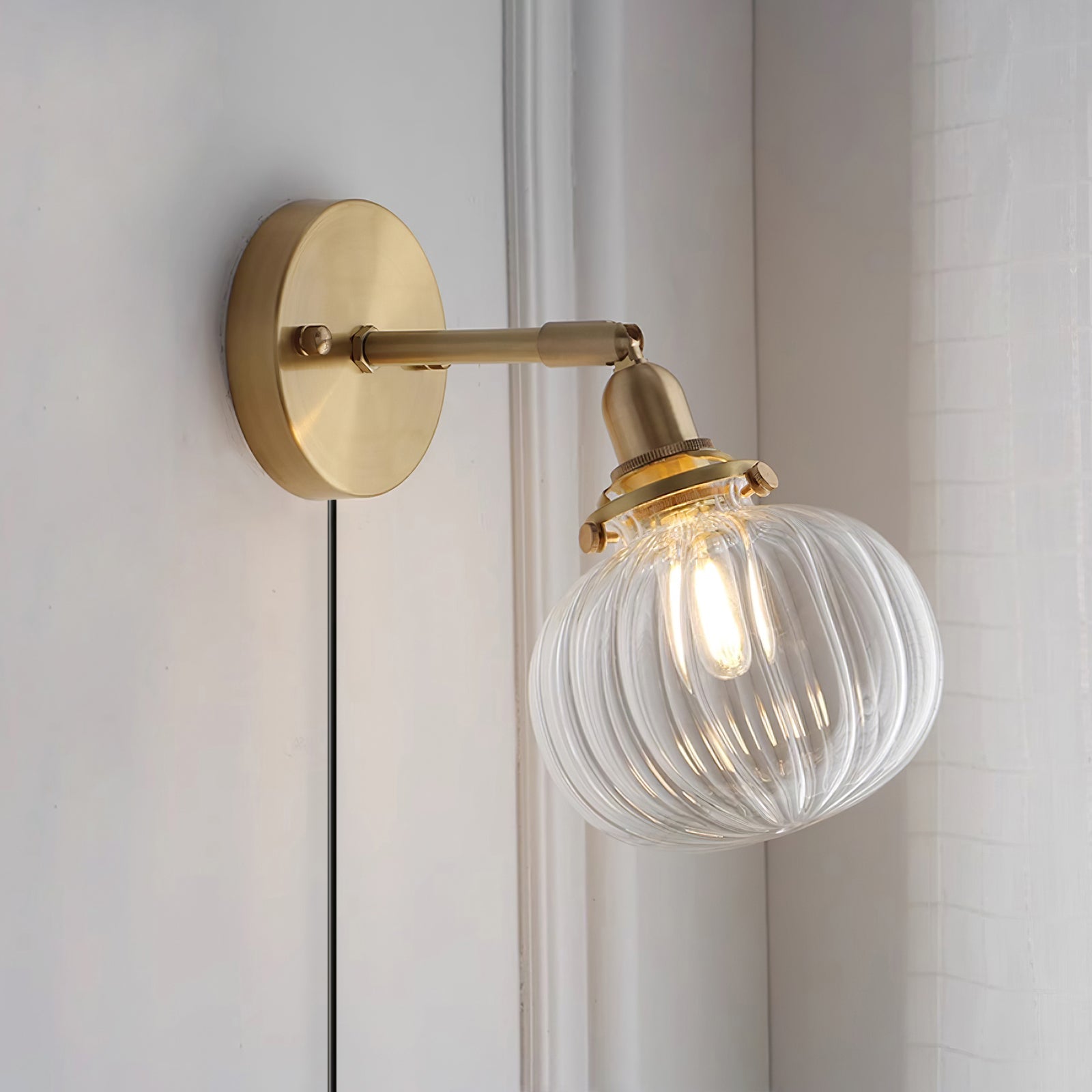 Rodo Glass Plug In Wall Lamp