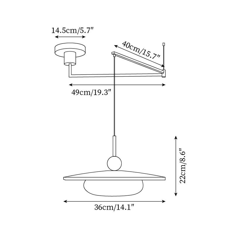 Vicenza Swing Arm Pendant Lamp