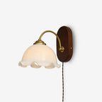 Vintage Flower Plug In Wall Lamp