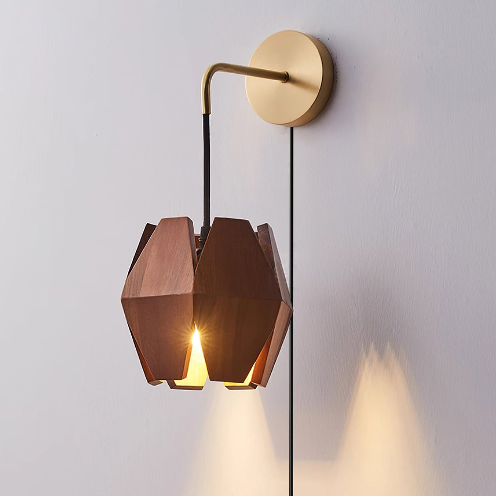Wood Astris Plug In Wall Lamp