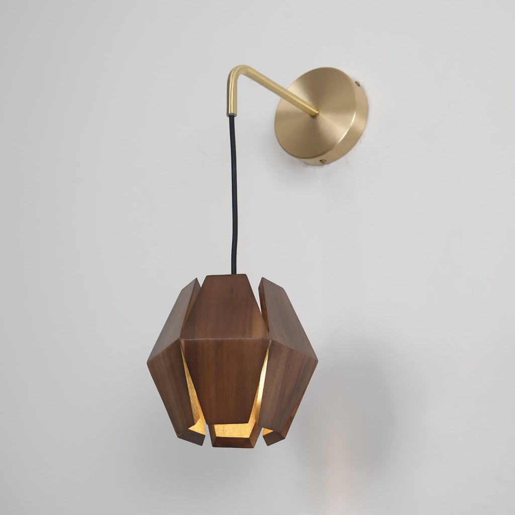 Wood Astris Plug In Wall Lamp