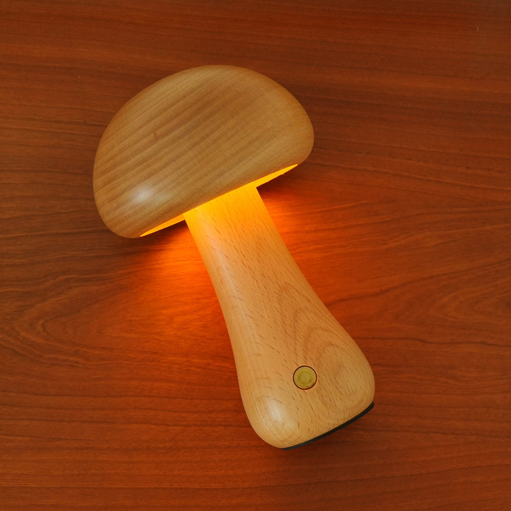 Wooden Mushroom Table Lamp
