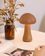 Wooden Mushroom Table Lamp