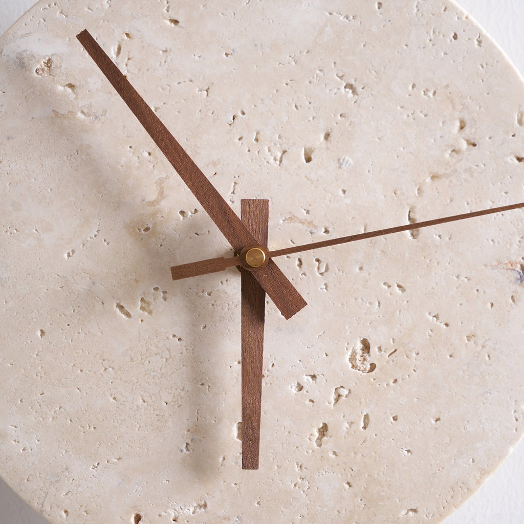 Zegary Travertine Clock Wall Lamp