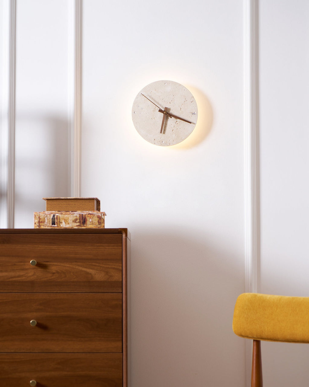Zegary Travertine Clock Wall Lamp