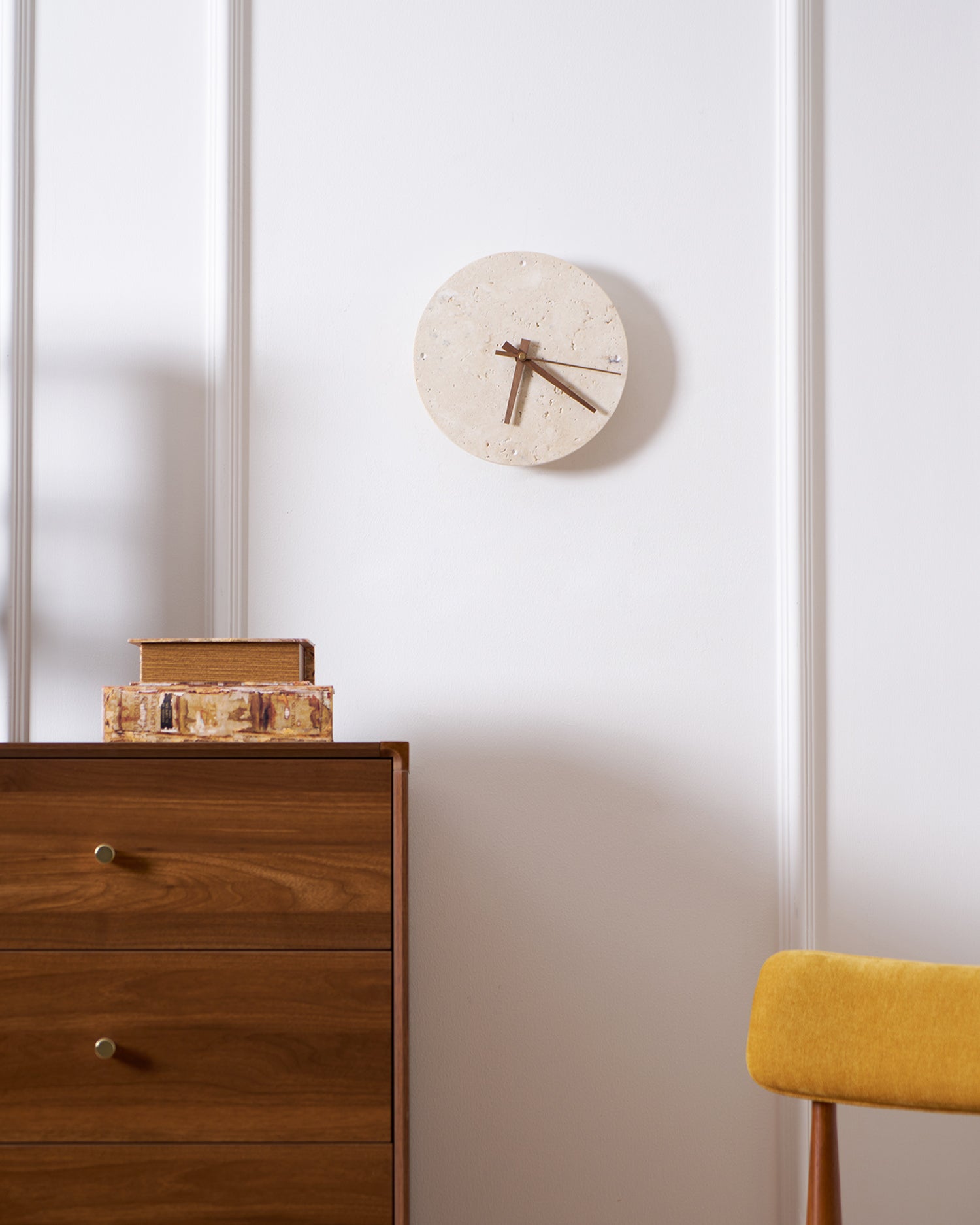 Zegary Travertine Clock Wall Lamp