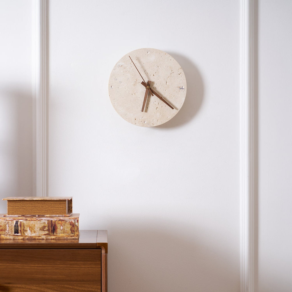 Zegary Travertine Clock Wall Lamp