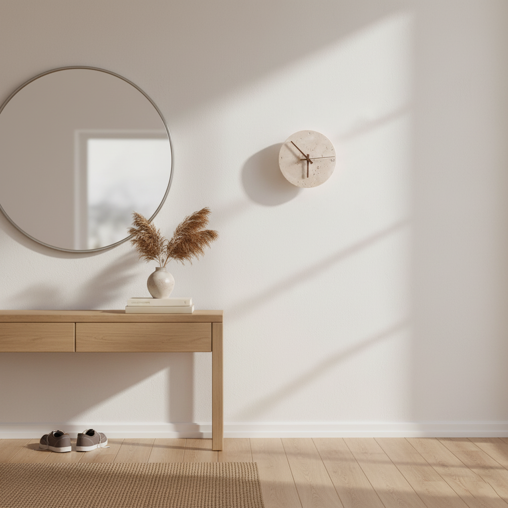 Zegary Travertine Clock Wall Lamp