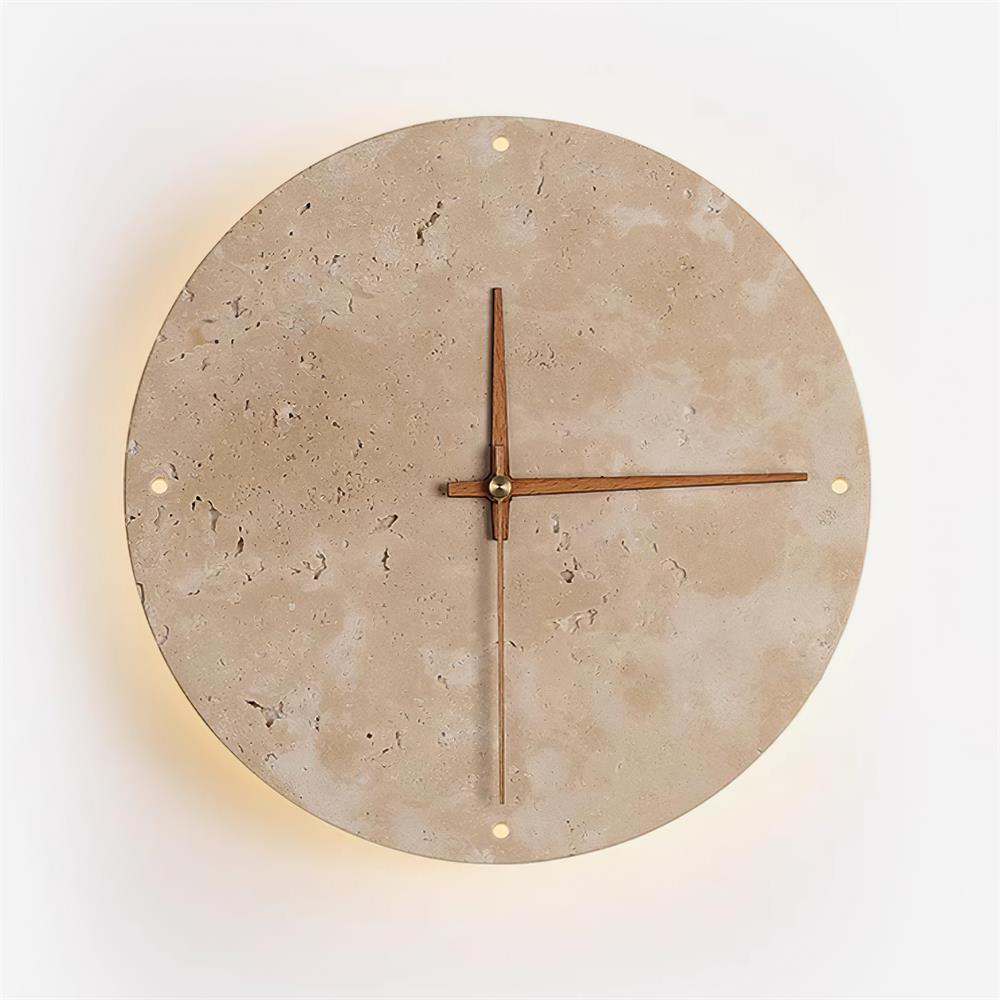 Zegary Travertine Clock Wall Lamp