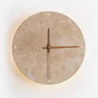 Zegary Travertine Clock Wall Lamp